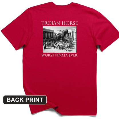 Trojan Horse Pinata Back Print T-Shirt