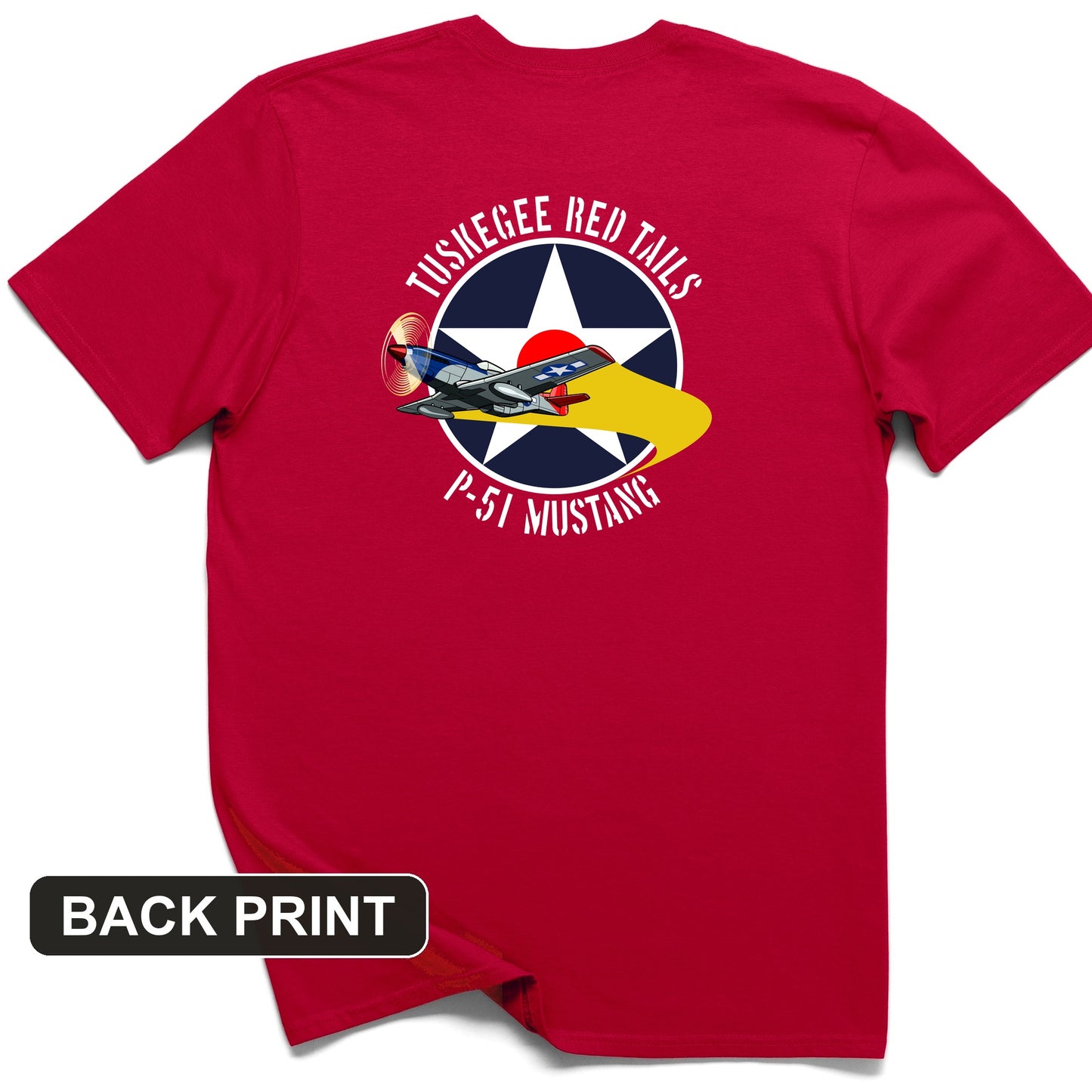 Tuskegee Red Tails Back Print T-Shirt