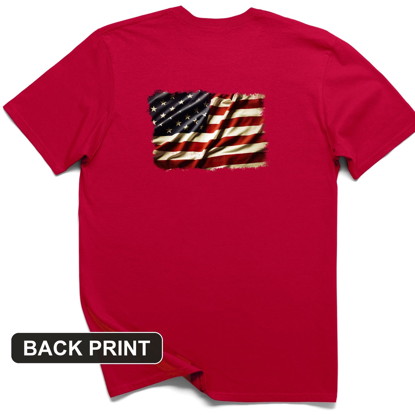 USA Flag Back Print T-Shirt