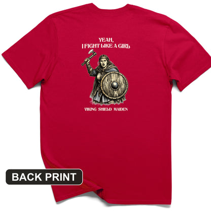 Viking Shield Maiden Back Print T-Shirt