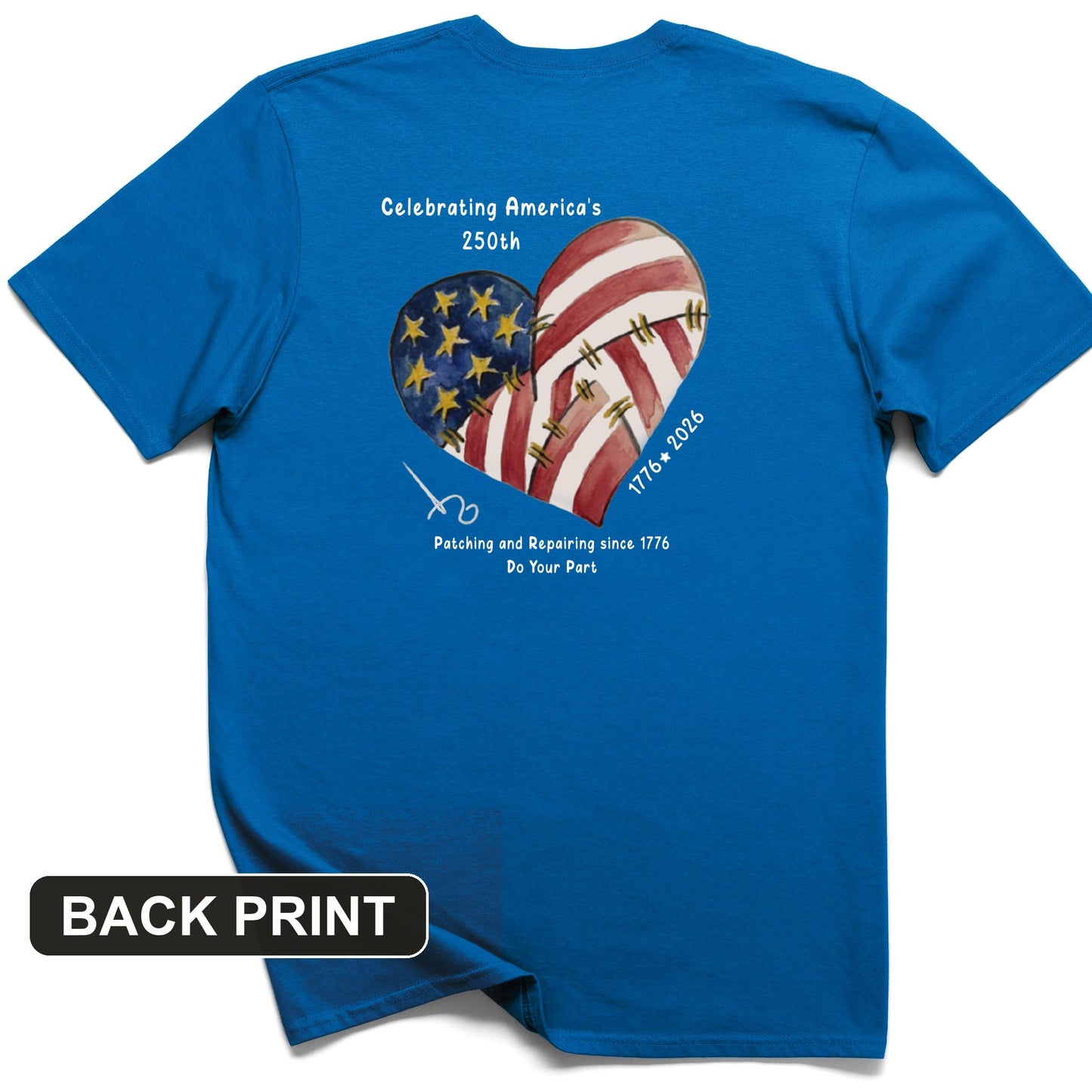 250th Heart Back Print T-Shirt