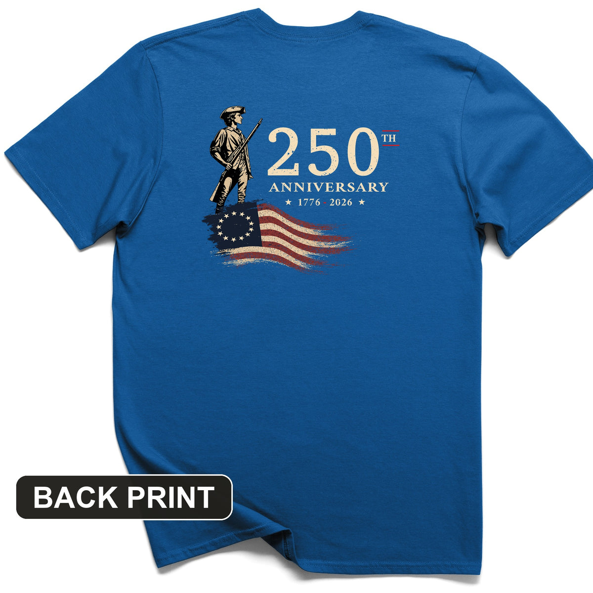 250th Anniversary Soldier Back Print T-Shirt
