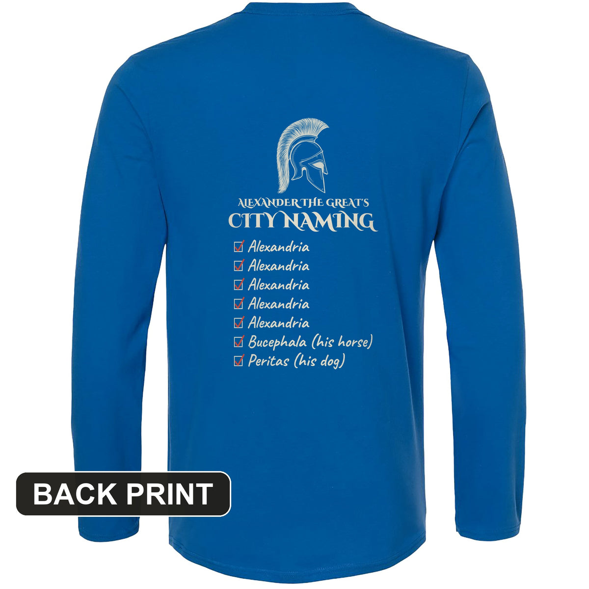 Alexander City Naming Back Print Long Sleeve T-Shirt