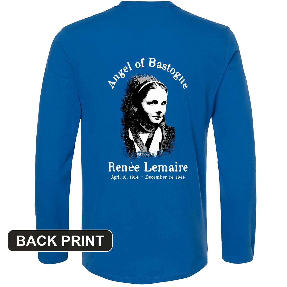 Angel of Bastogne Back Print Long Sleeve T-Shirt