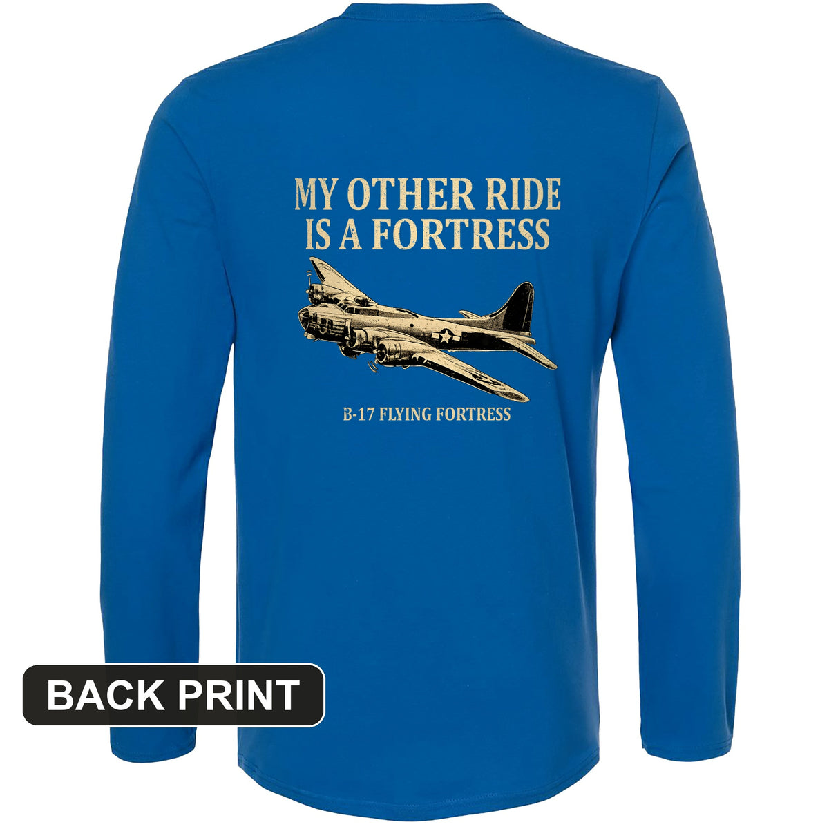 B-17 Back Print Long Sleeve T-Shirt