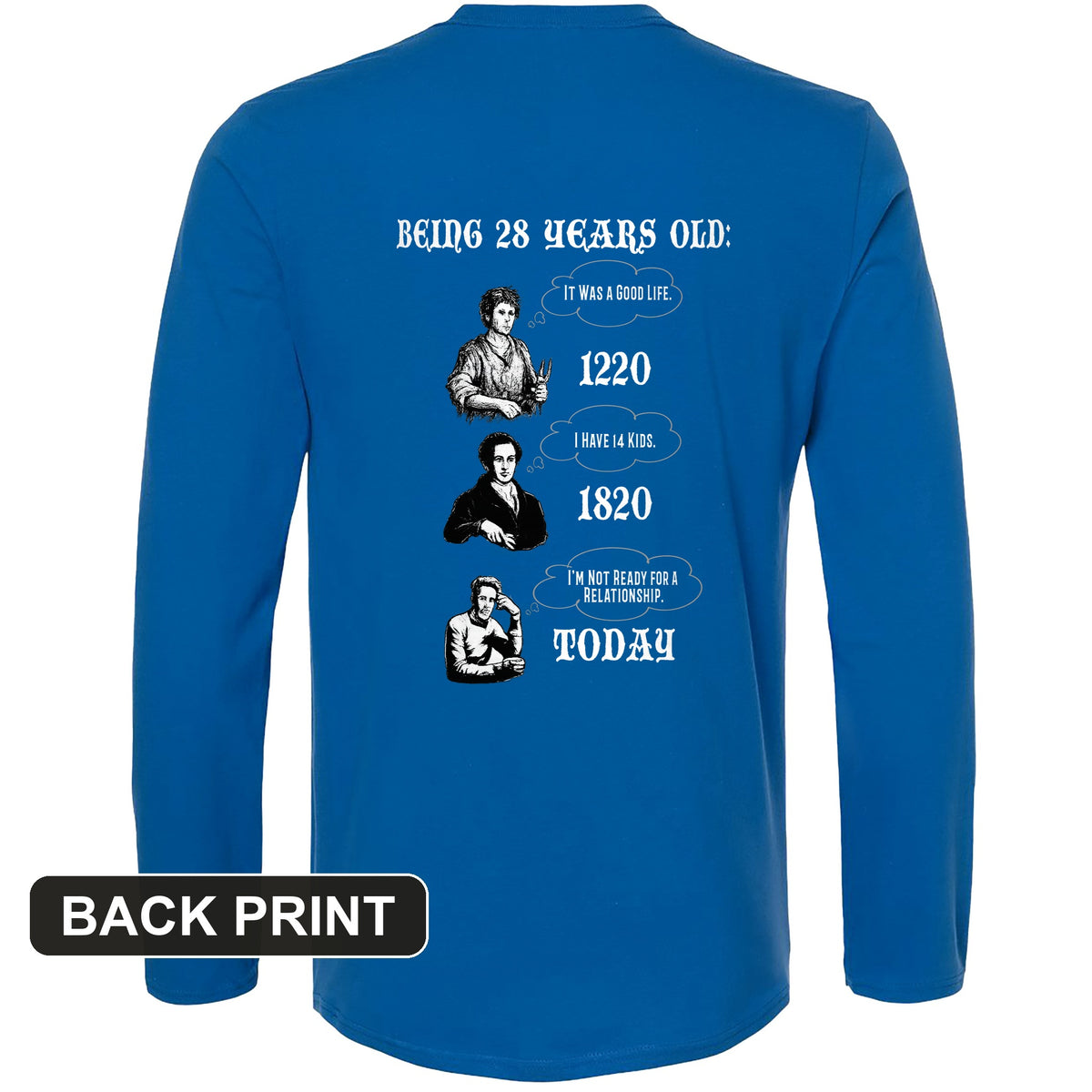Being 28 Today Back Print Long Sleeve T-Shirt