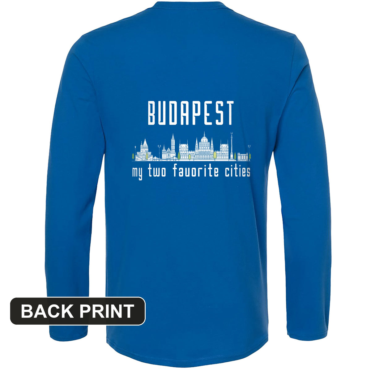 Budapest 2 Back Print Long Sleeve T-Shirt