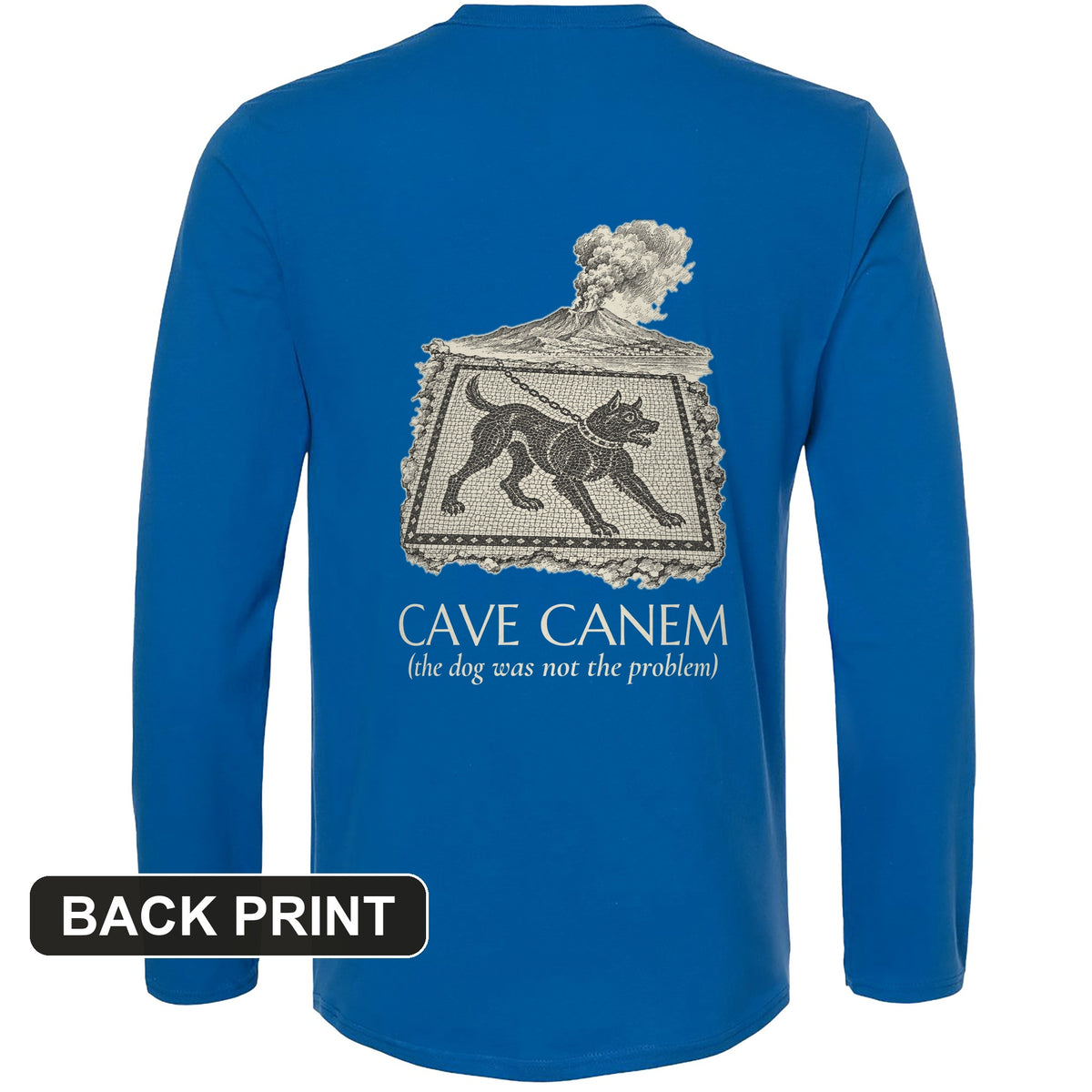 Cave Canem The Dog Was Not The Problem Back Print Long Sleeve T-Shirt