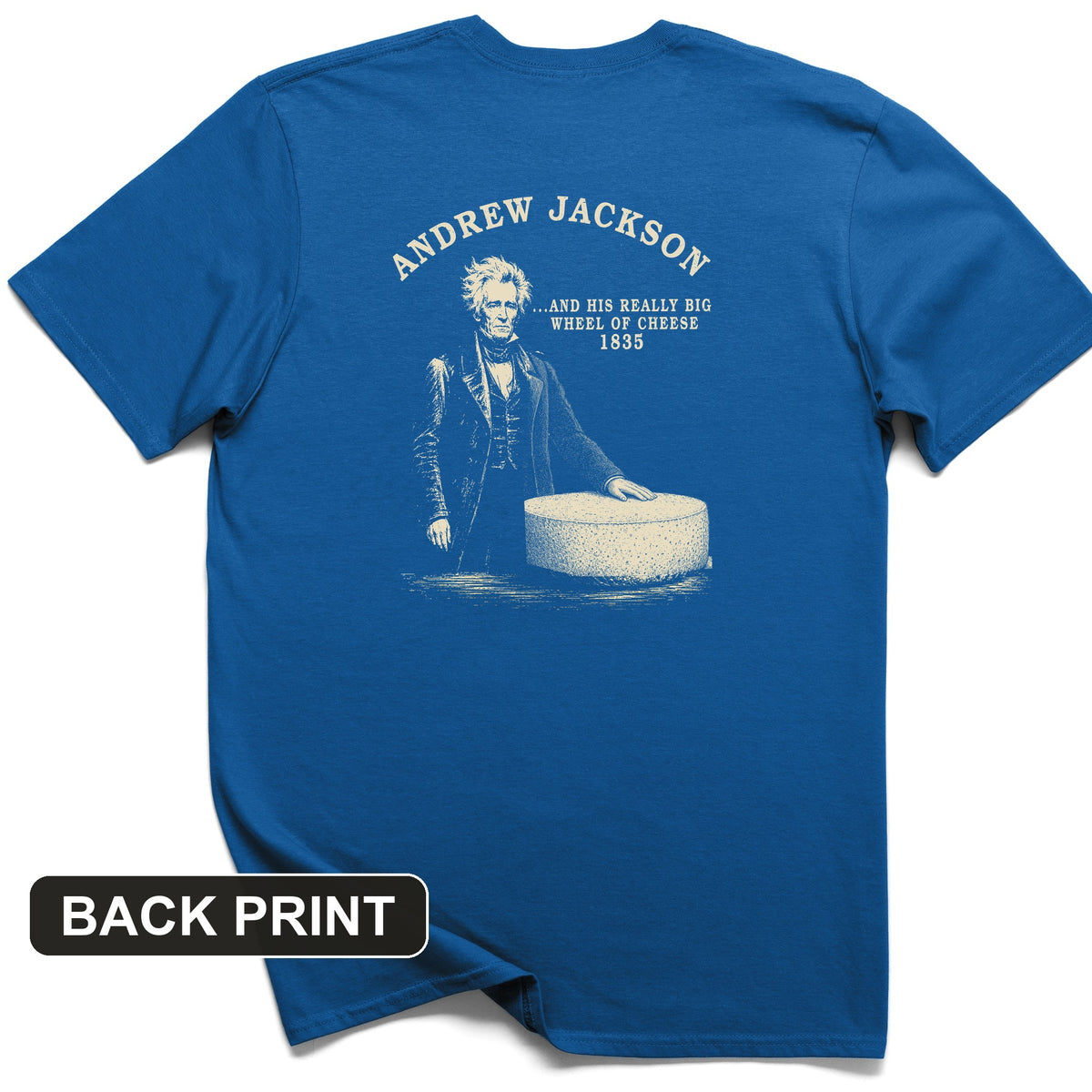 Cheese Wheel Back Print T-Shirt