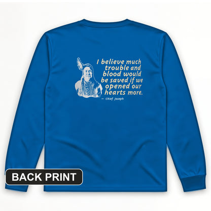 Chief Joseph Open Hearts Back Print Long Sleeve T-Shirt