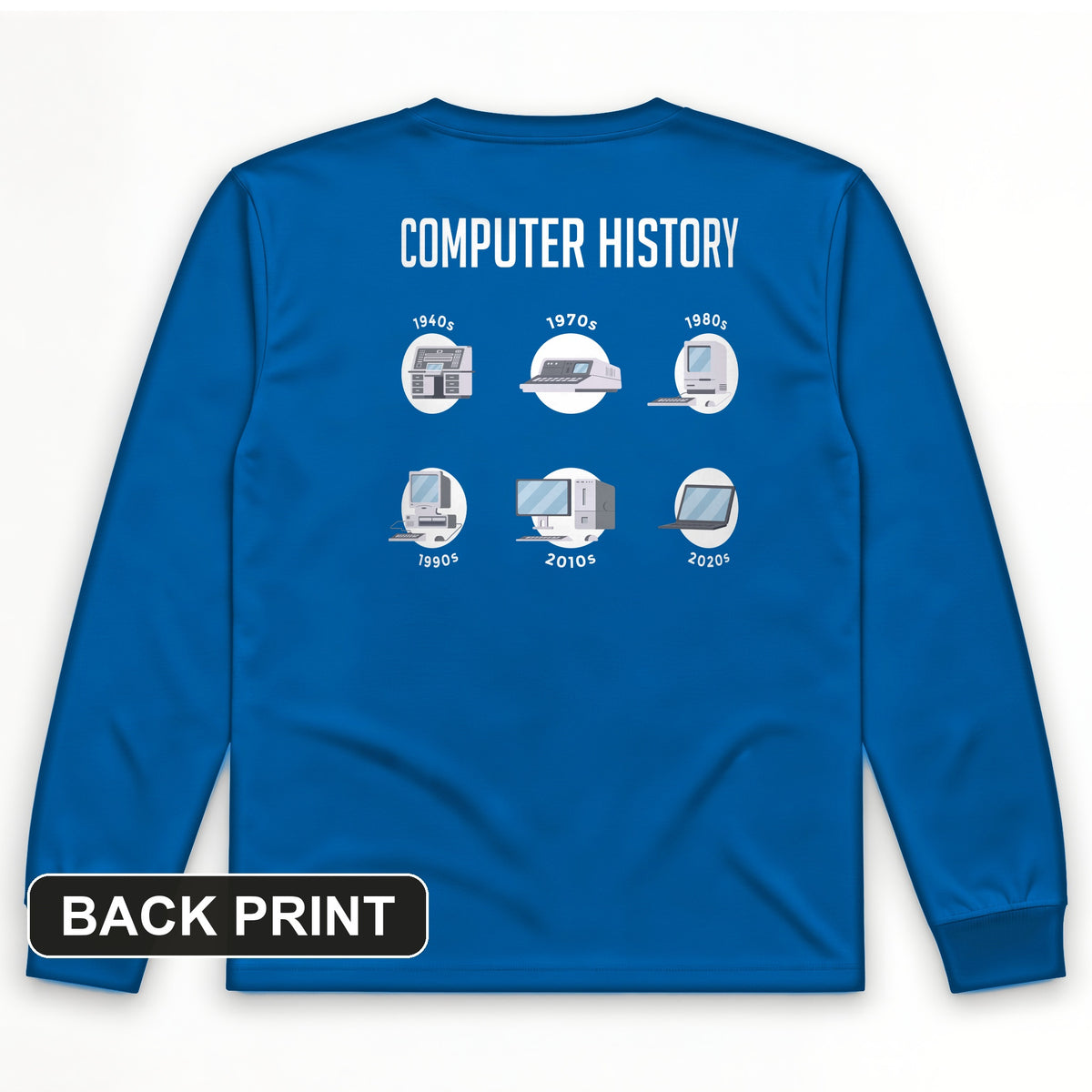 Computer History Back Print Long Sleeve T-Shirt
