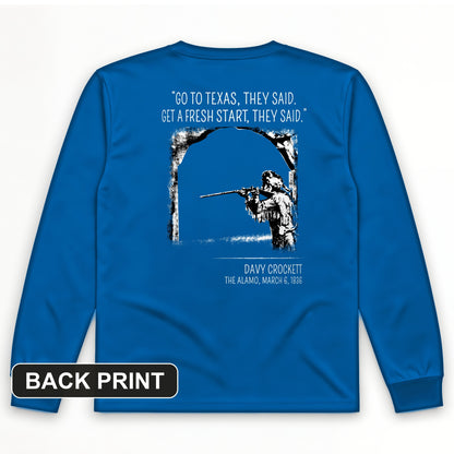 Davy Crockett Back Print Long Sleeve T-Shirt