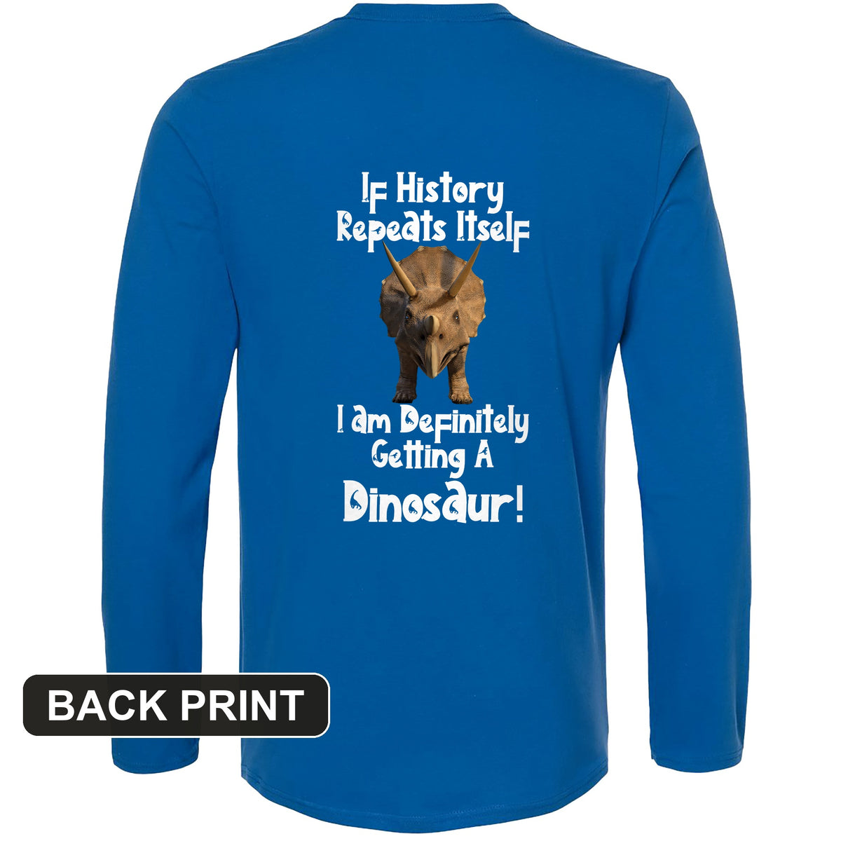 Dinosaur Back Print Long Sleeve T-Shirt
