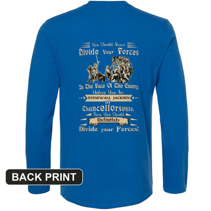Dividing Forces Back Print Long Sleeve T-Shirt