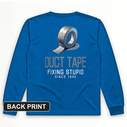 Duct Tape Back Print Long Sleeve T-Shirt