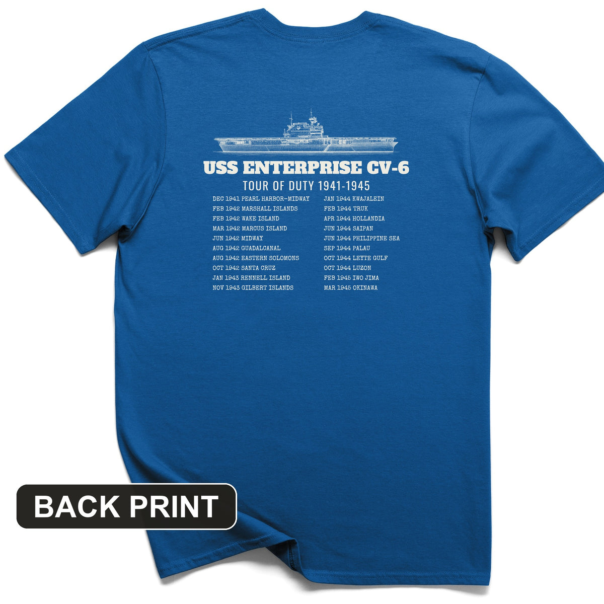 Enterprise Tour Of Duty Back Print T-Shirt