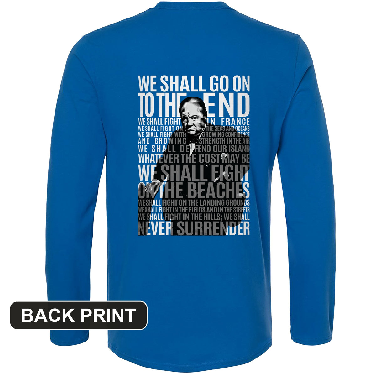 Fight On The Seas And Beaches Back Print Long Sleeve T-Shirt