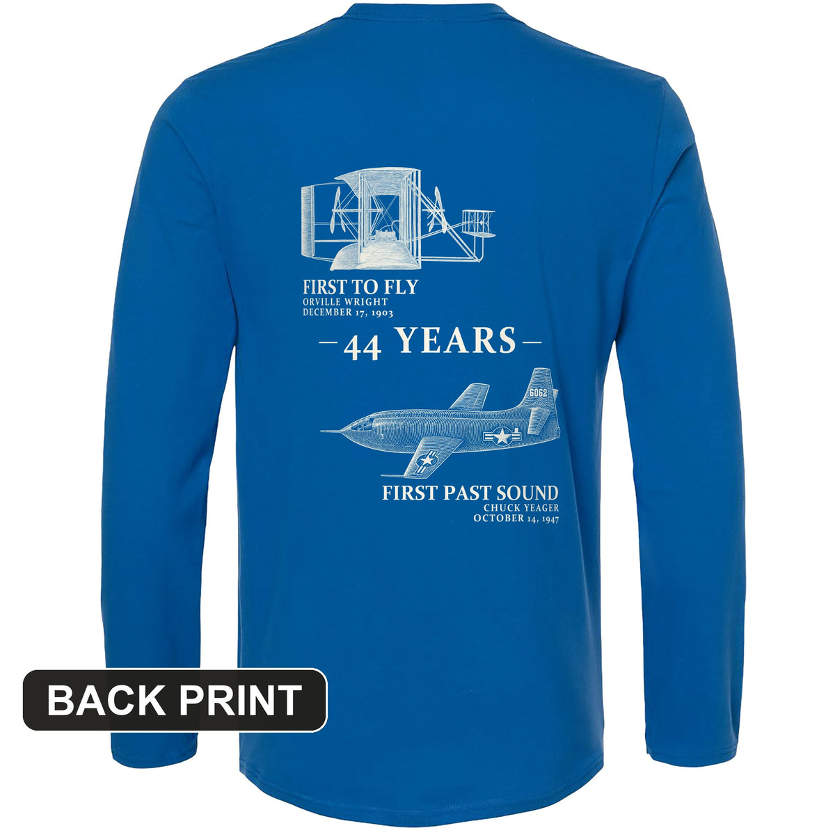 First To Fly - First Past Sound Back Print Long Sleeve T-Shirt