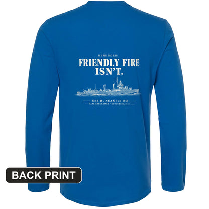 Friendly Fire Isn't Back Print Long Sleeve T-Shirt