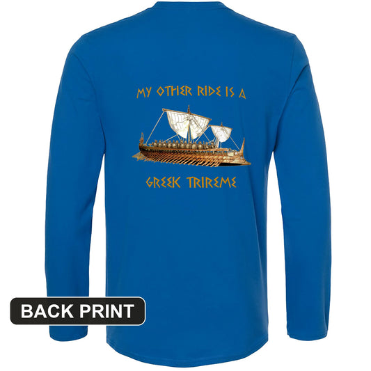 Greek Trireme Back Print Long Sleeve T-Shirt