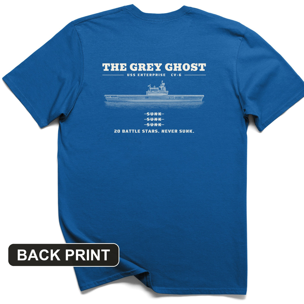 Grey Ghost Back Print T-Shirt