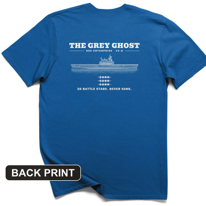 Grey Ghost Back Print T-Shirt