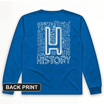 History Back Print Long Sleeve T-Shirt