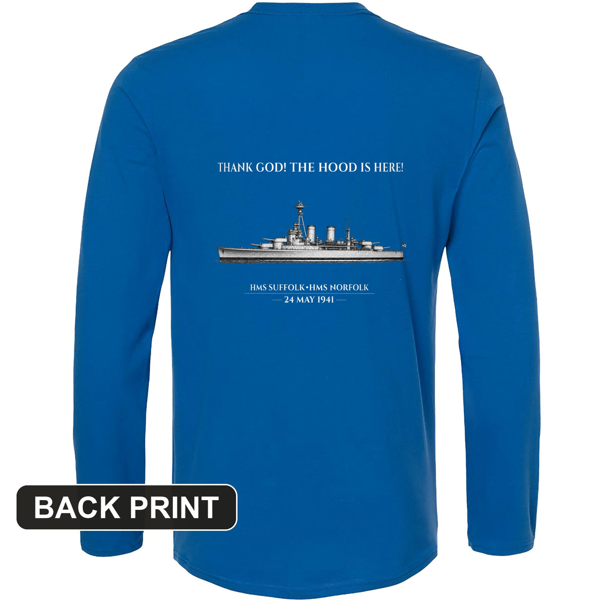 Hood Back Print Long Sleeve T-Shirt