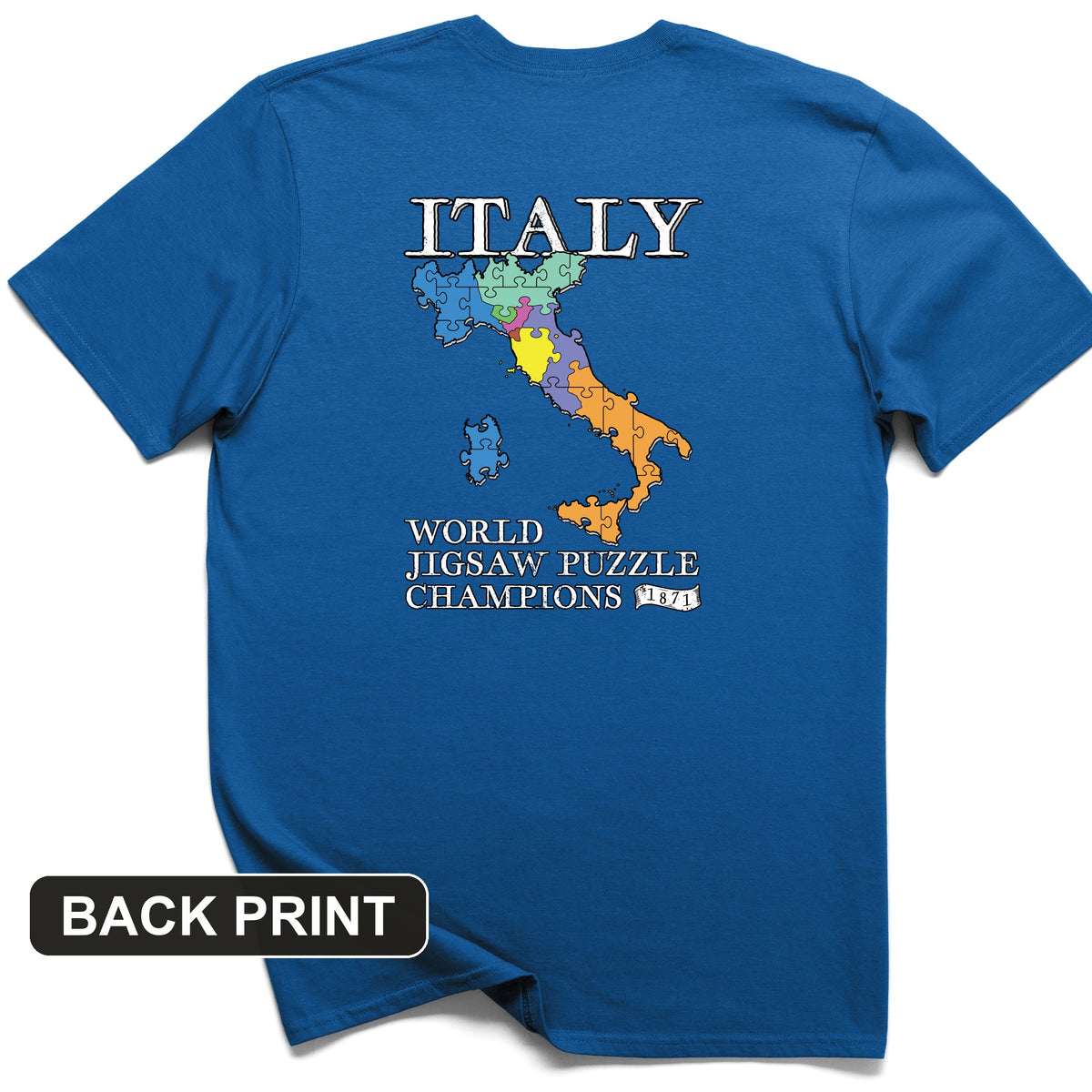 Italy Jigsaw Puzzle Back Print T-Shirt