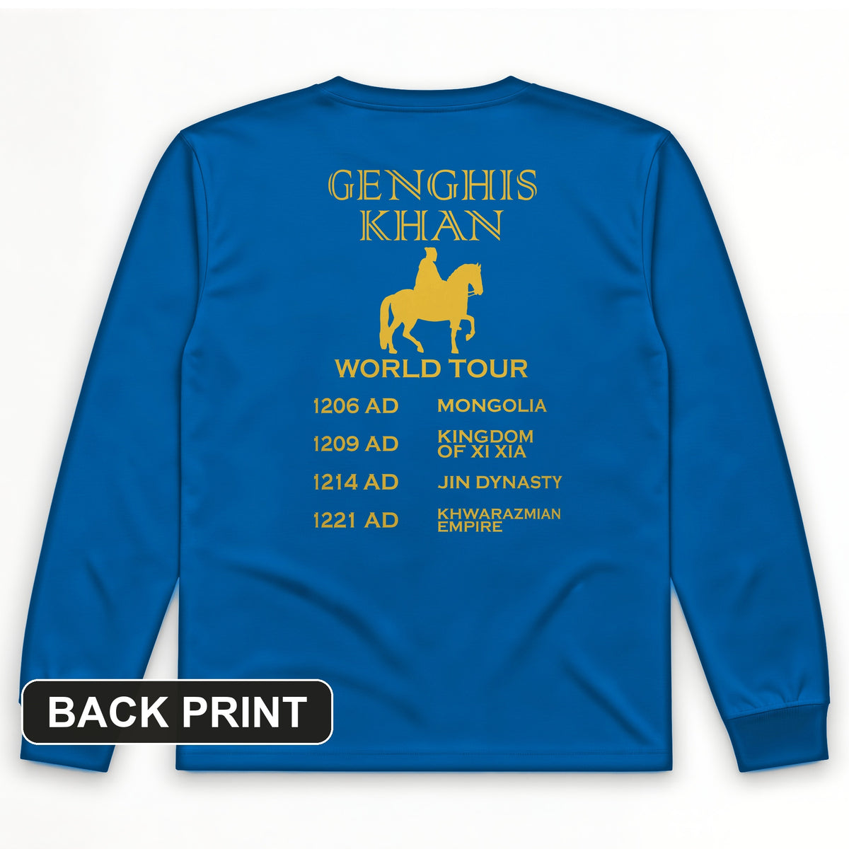 Khan World Tour Back Print Long Sleeve T-Shirt