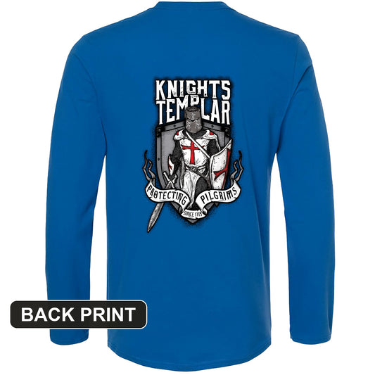 Knights Templar Back Print Long Sleeve T-Shirt