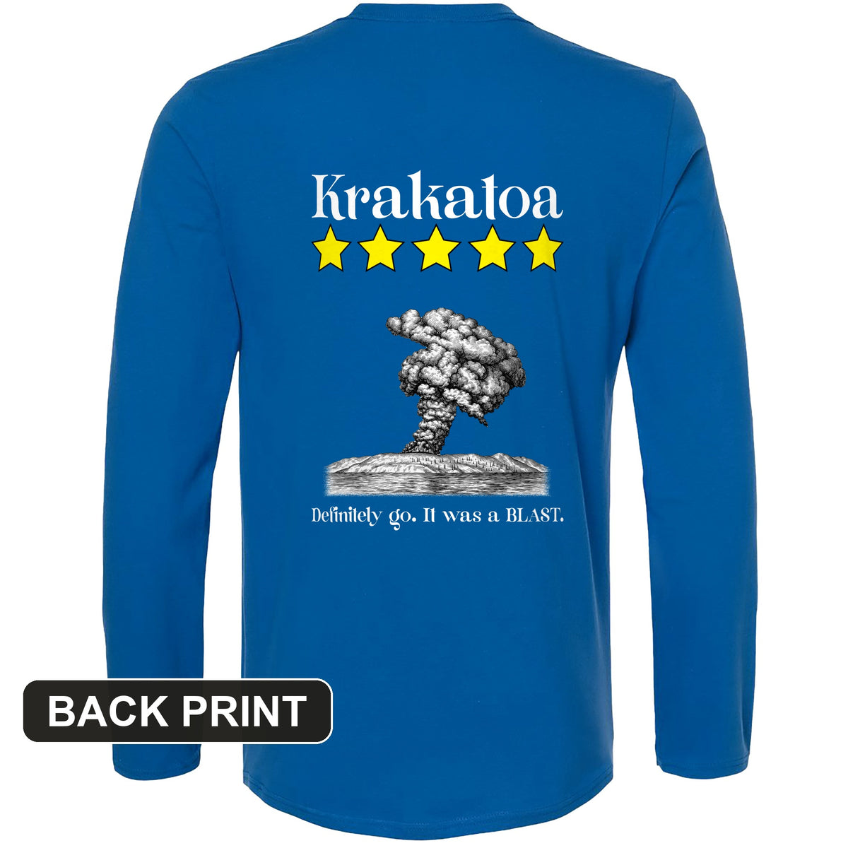 Krakatoa 5 Star Back Print Long Sleeve T-Shirt