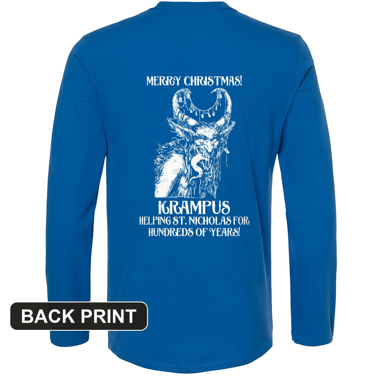 Krampus Back Print Long Sleeve T-Shirt