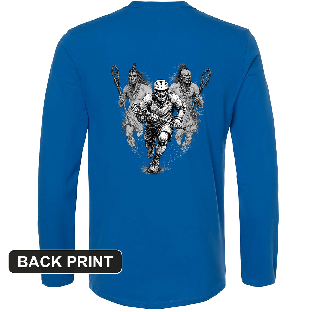 Lacrosse Back Print Long Sleeve T-Shirt