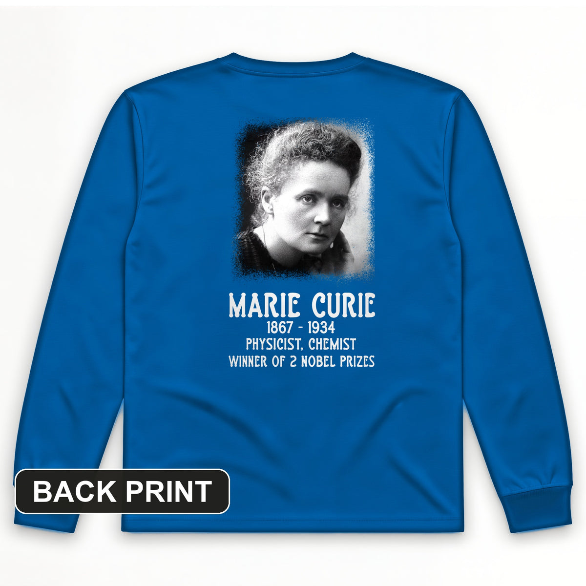 Marie Curie Back Print Long Sleeve T-Shirt