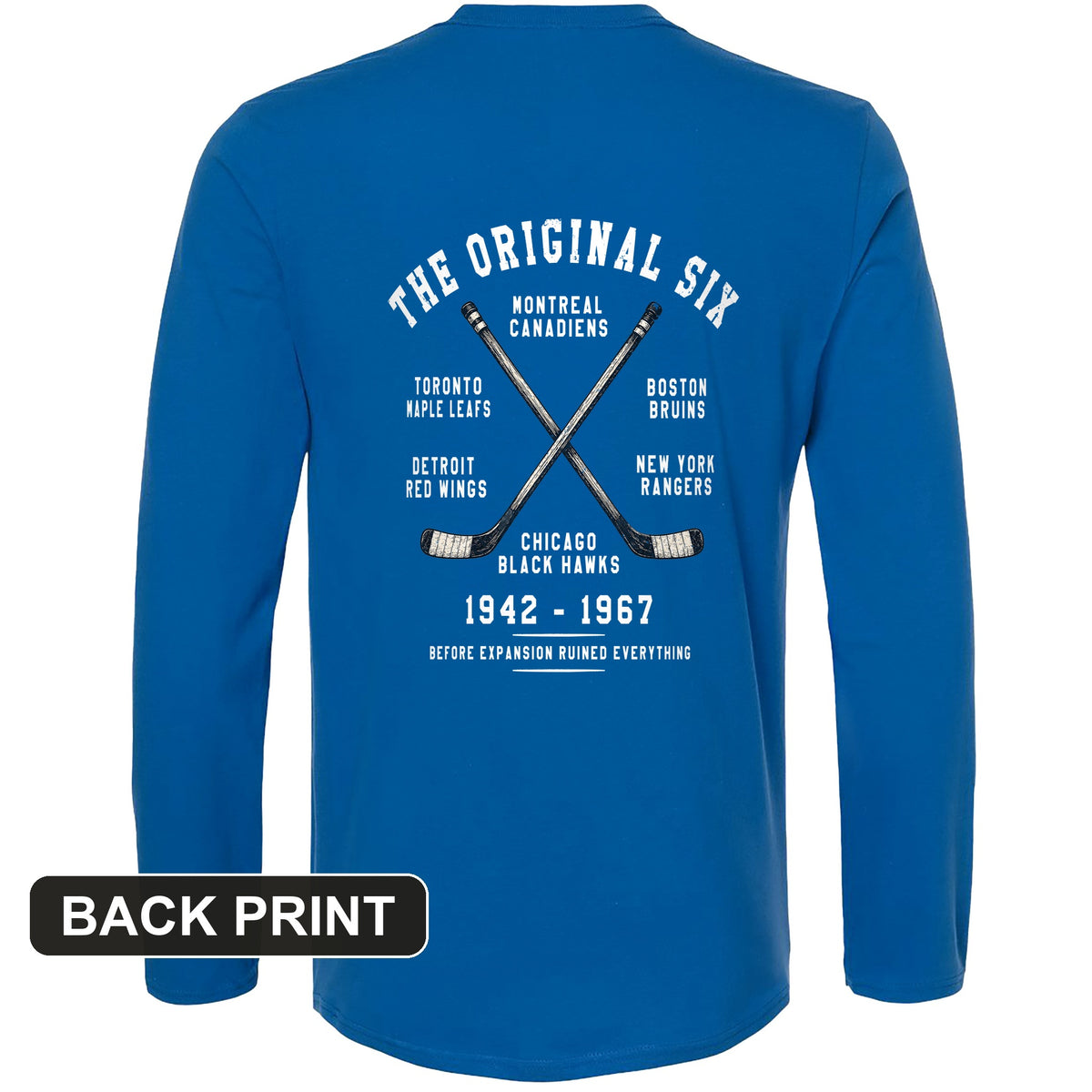 NHL Era of Six Back Print Long Sleeve T-Shirt