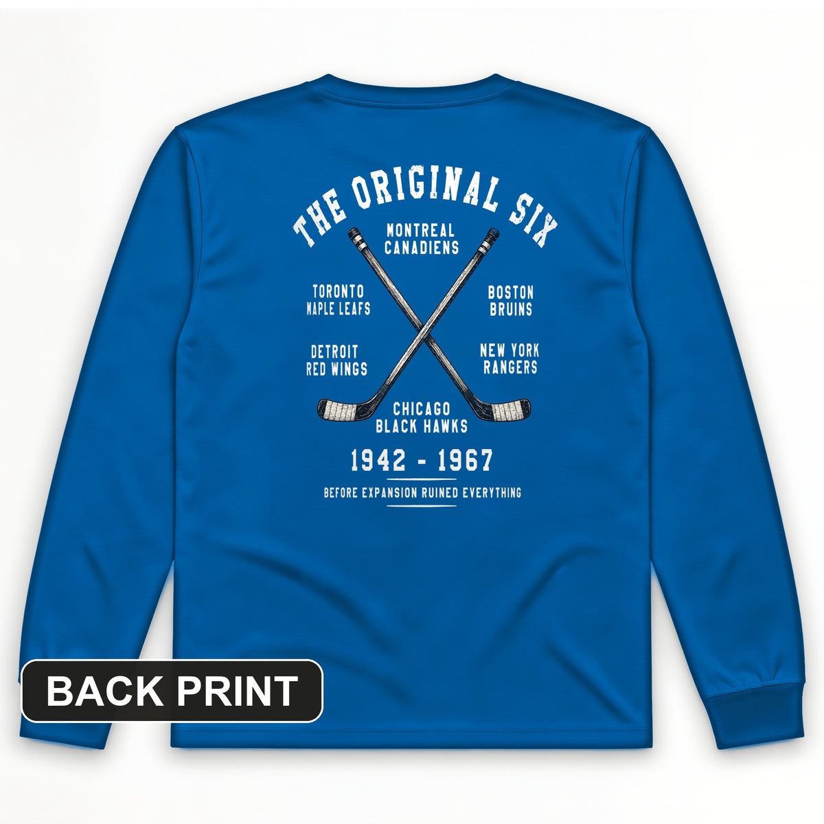 NHL Era of Six Back Print Long Sleeve T-Shirt