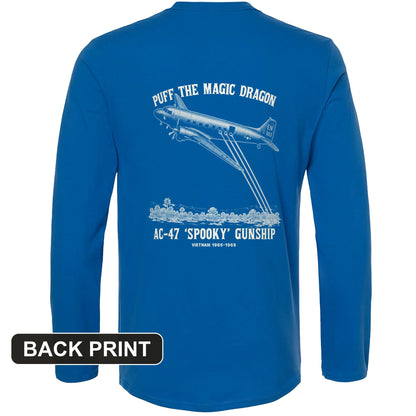 Puff the Magic Dragon Back Print Long Sleeve T-Shirt