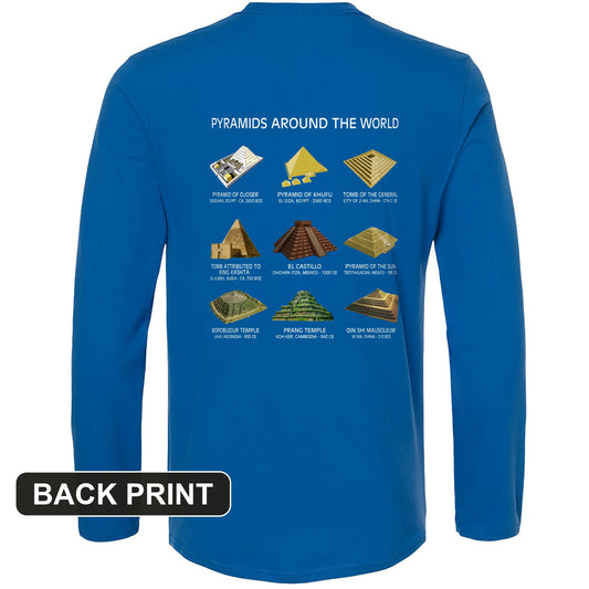 Pyramids of the World Back Print Long Sleeve T-Shirt