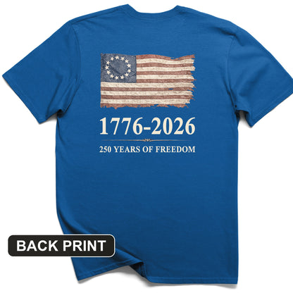 Revolutionary Flag 250 Back Print T-Shirt