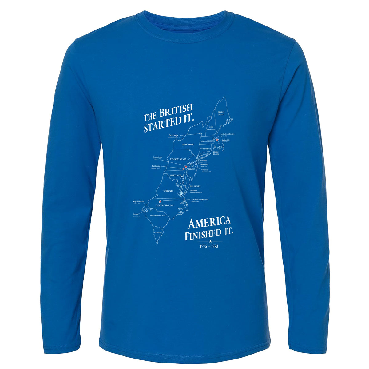Revolutionary War Map Long Sleeve T-Shirt
