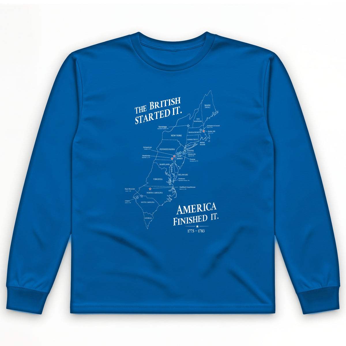 Revolutionary War Map Long Sleeve T-Shirt