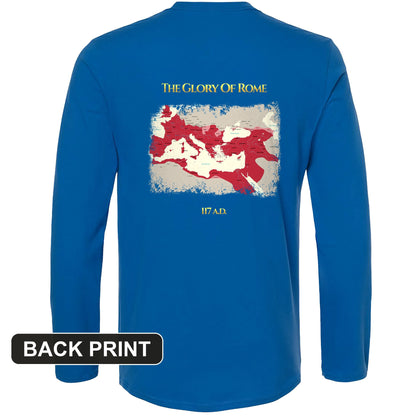 Roman Empire Map Back Print Long Sleeve T-Shirt