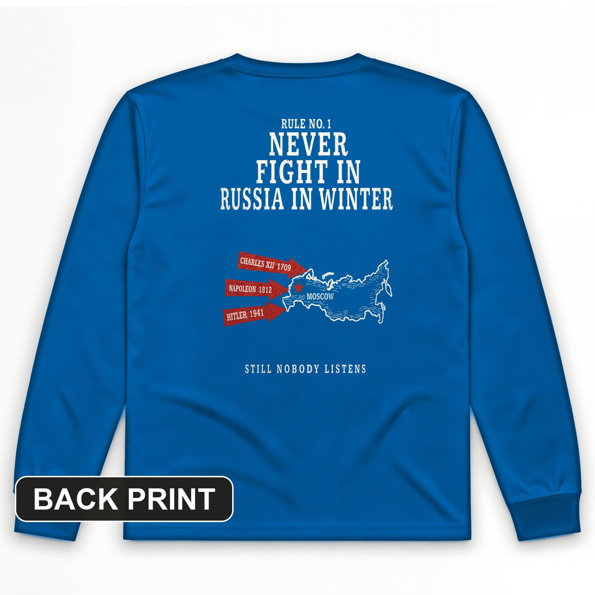 Russia In Winter Back Print Long Sleeve T-Shirt