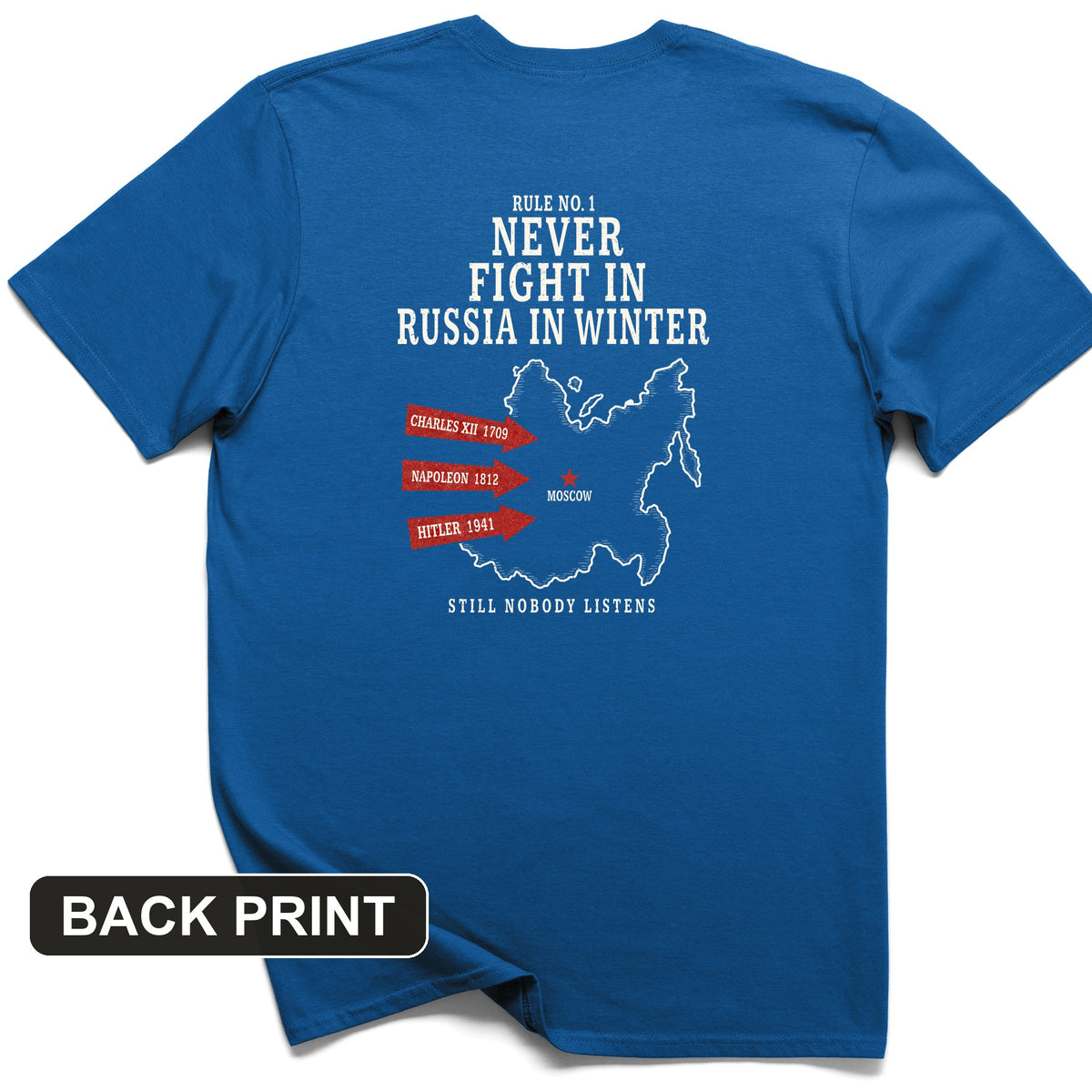 Russia In Winter Back Print T-Shirt