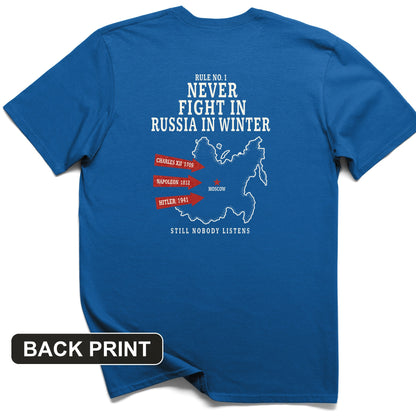 Russia In Winter Back Print T-Shirt