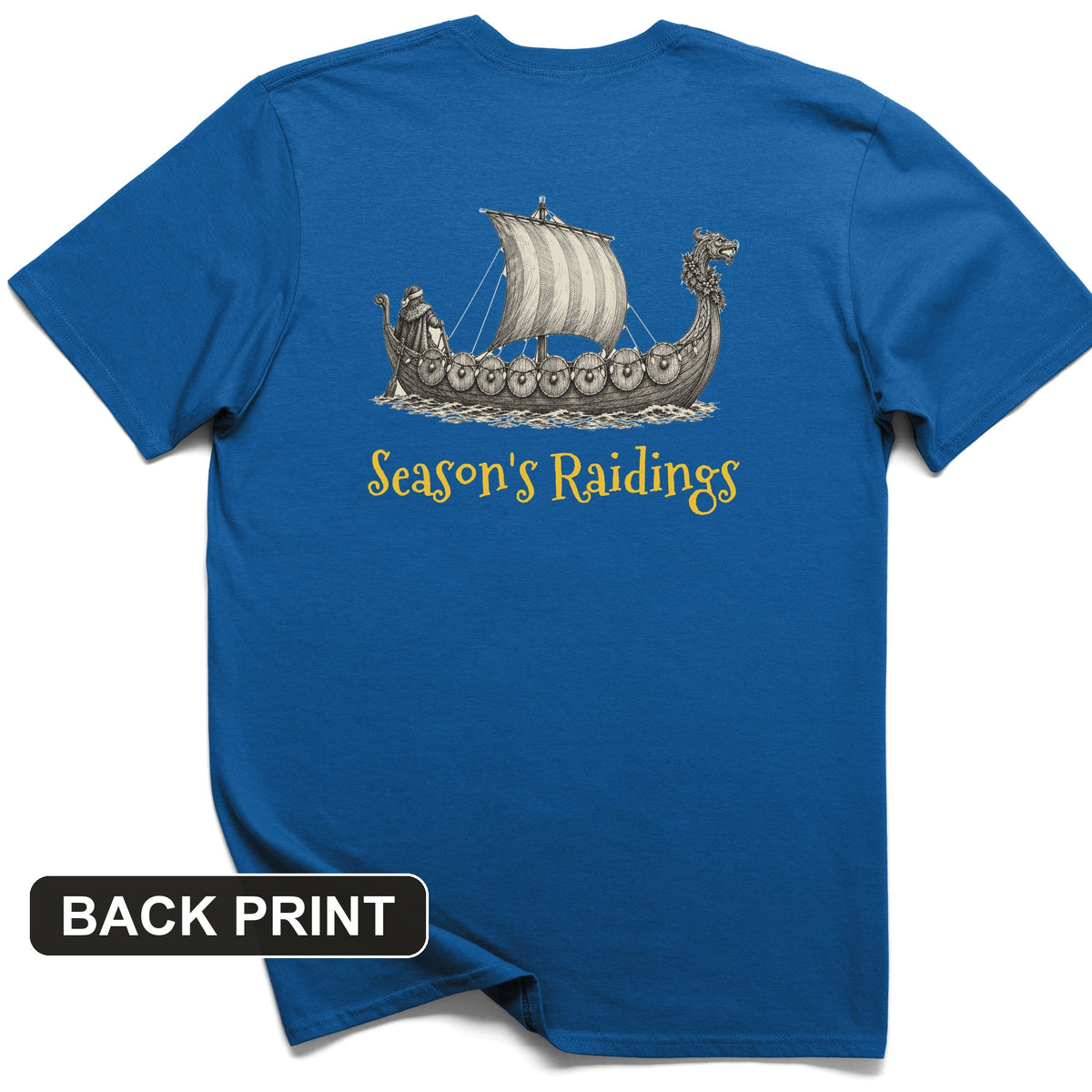 Seasons Raidings Viking Christmas Back Print T-Shirt