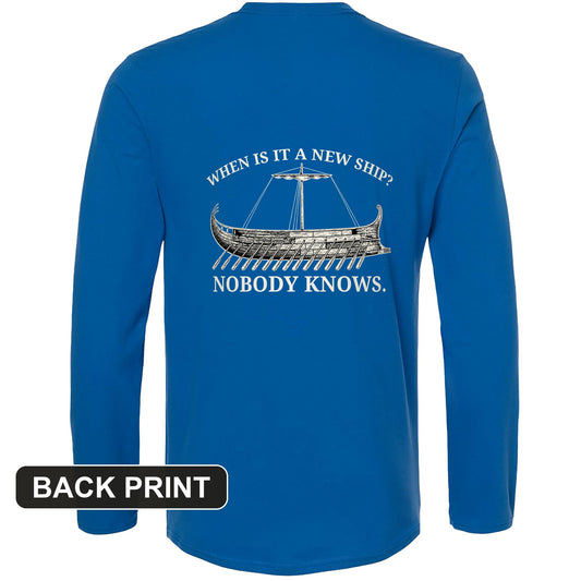 Ship of Theseus Back Print Long Sleeve T-Shirt