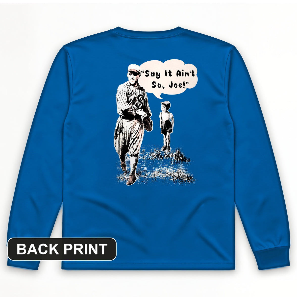 Shoeless Joe Jackson Back Print Long Sleeve T-Shirt