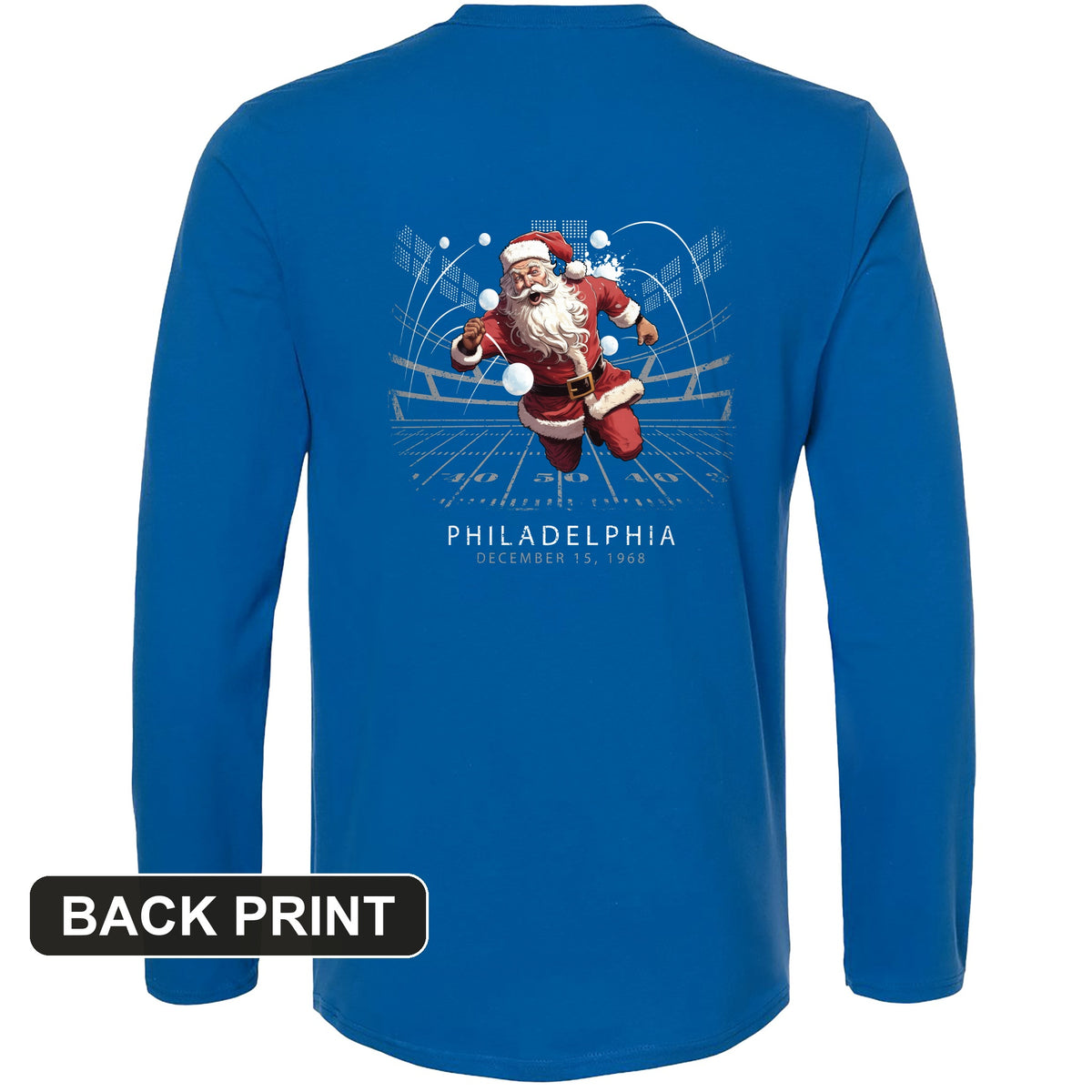 Snowballs at Santa Back Print Long Sleeve T-Shirt